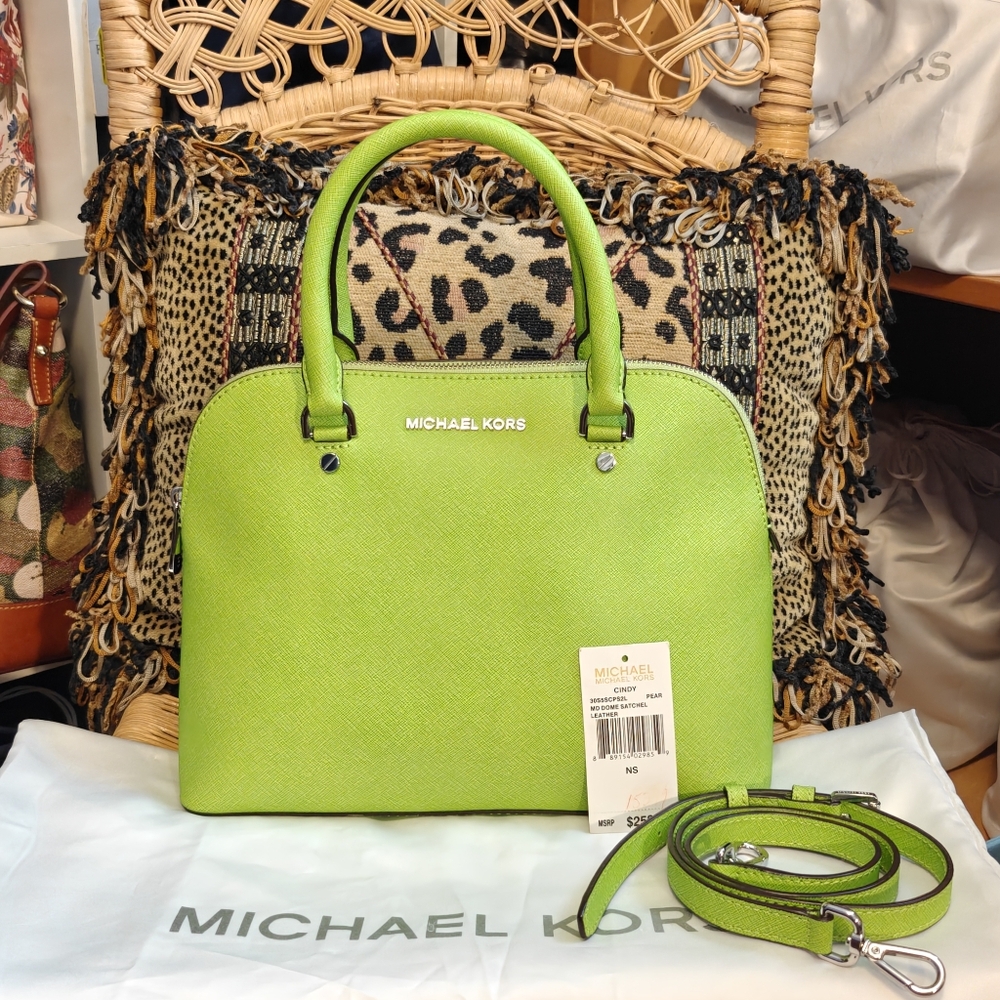 Michael Kors Cindy Medium Dome Satchel - Pear